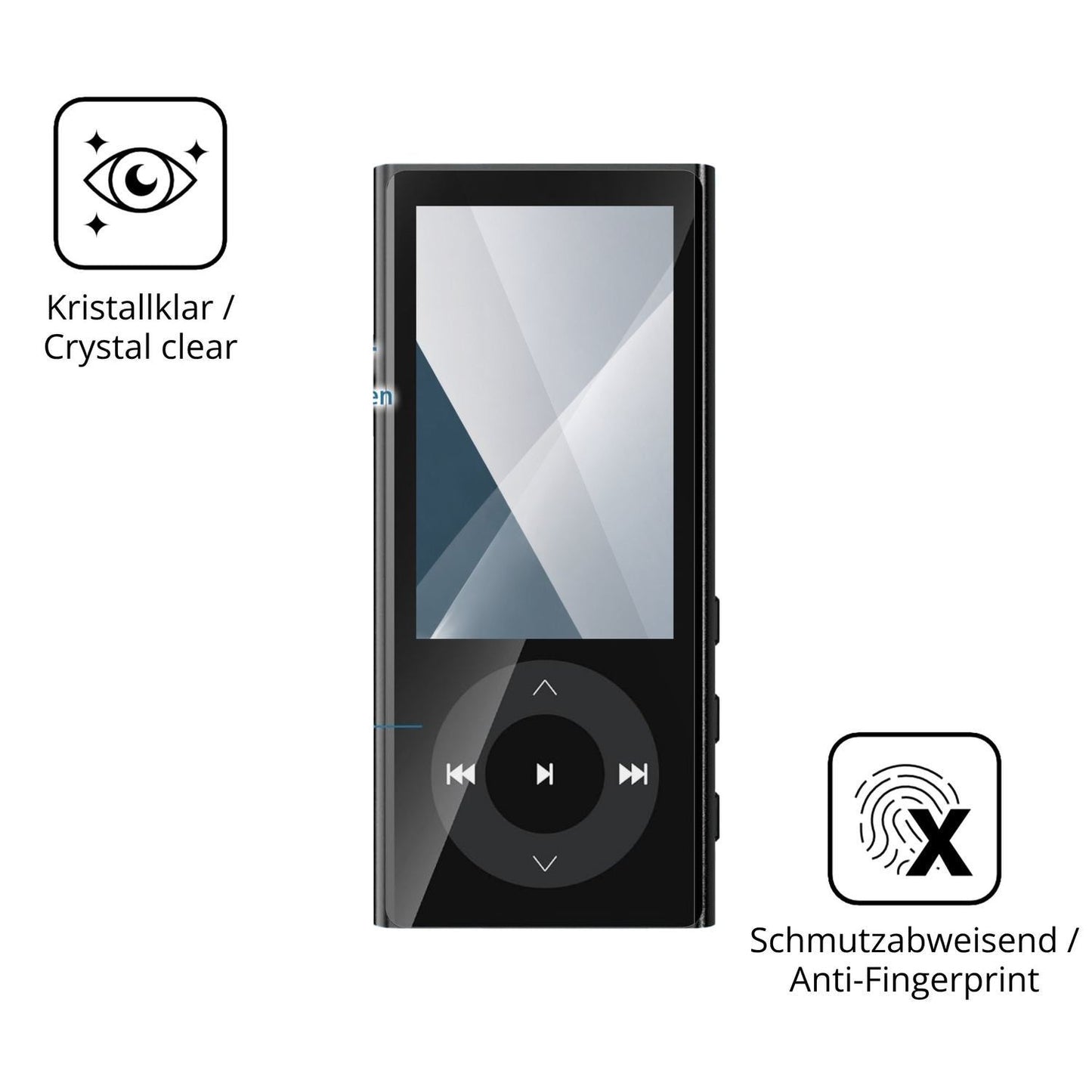 2x 9H Schutzfolie für PlayerPure A9 MP3-Player Pan (5)