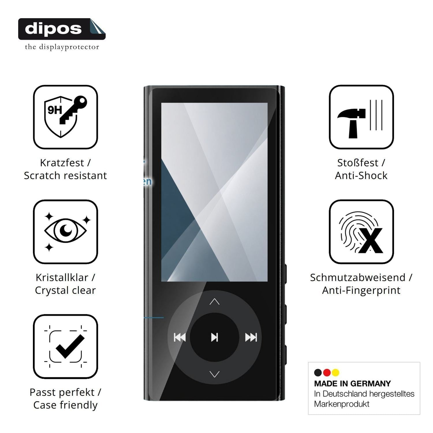 2x 9H Schutzfolie für PlayerPure A9 MP3-Player Pan (7)