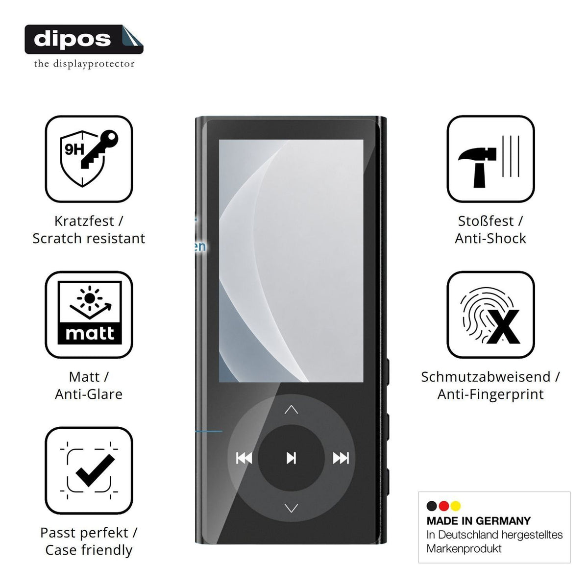 2x 9H Schutzfolie matt für PlayerPure A9 MP3-Playe (7)
