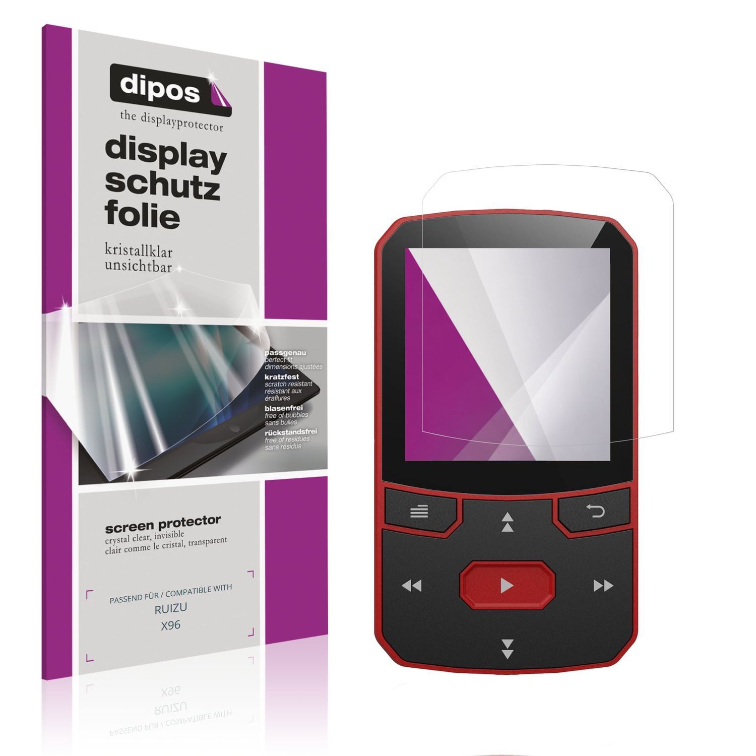 4x Schutzfolie klar für RUIZU X96 Display-Schutzfo (1)