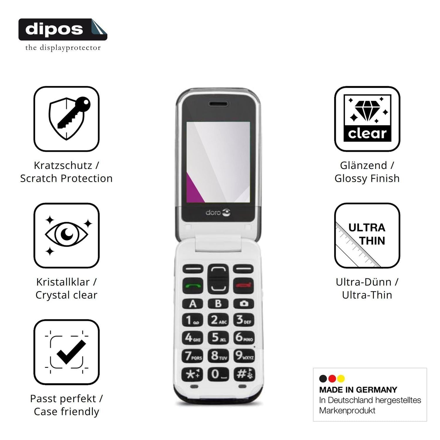 4x Schutzfolie klar für Doro 2424 Display-Schutzfo (7)