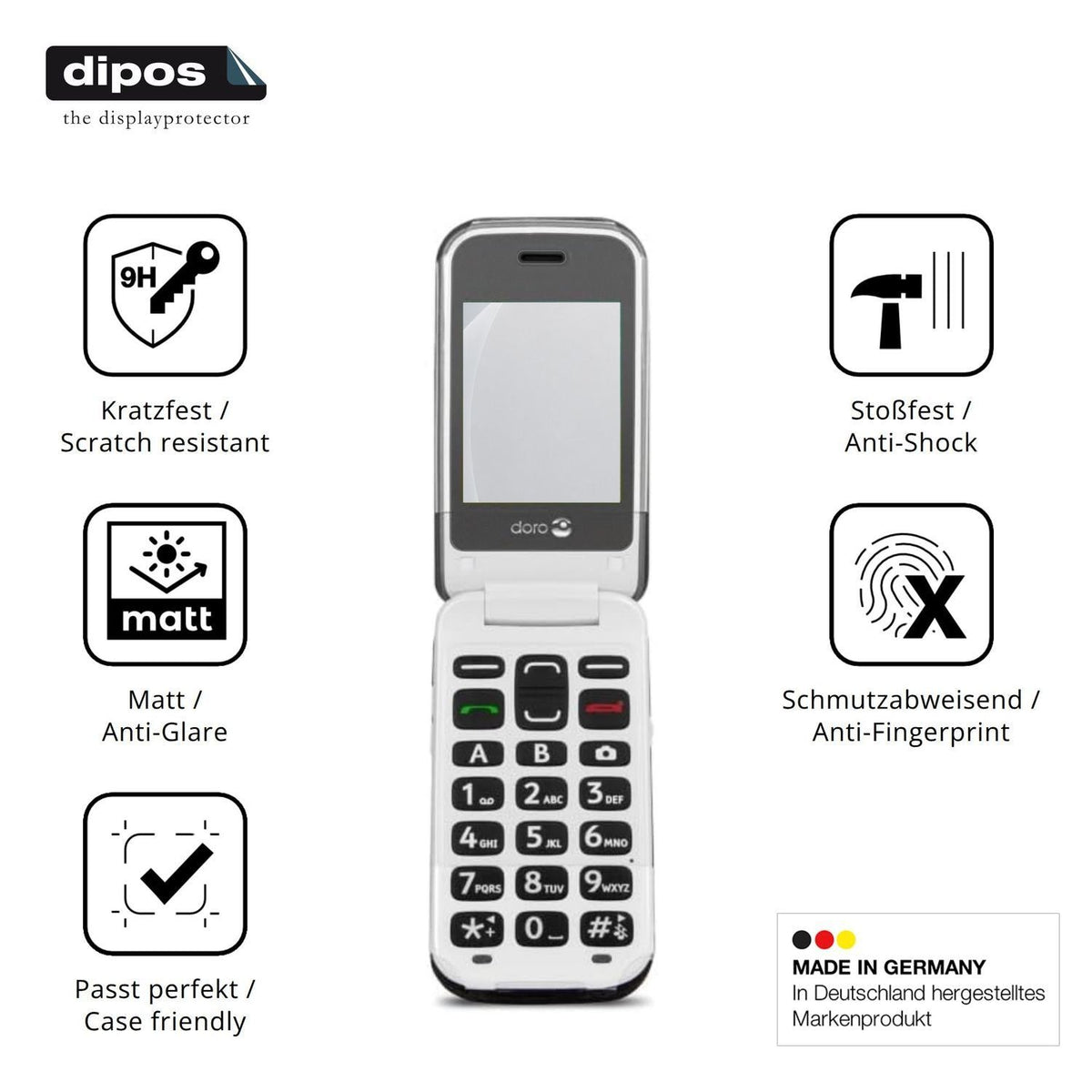 2x 9H Schutzfolie matt für Doro 2424 Panzerfolie (7)