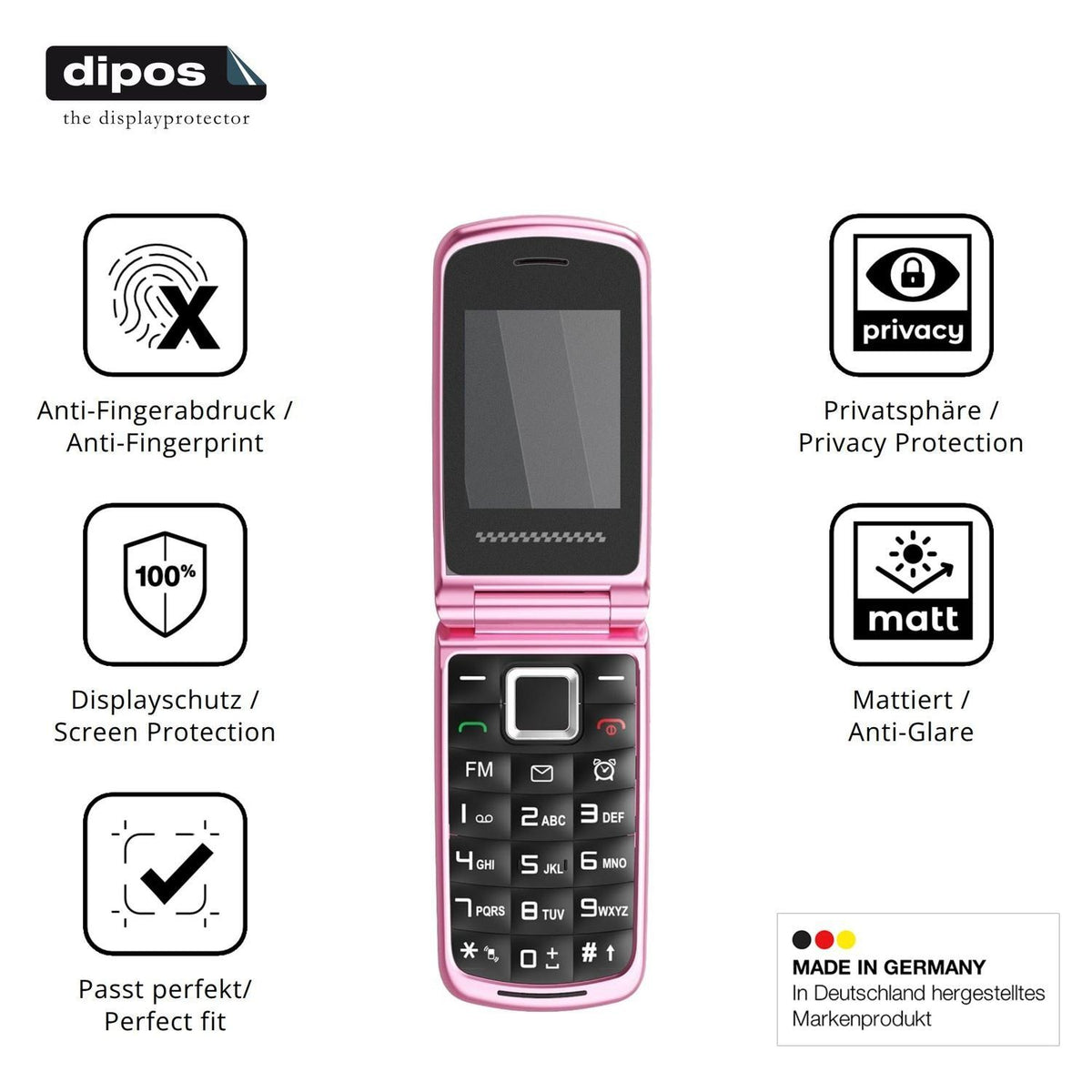Blickschutzfolie für Ufferson T380D Seniorenhandy  (5)