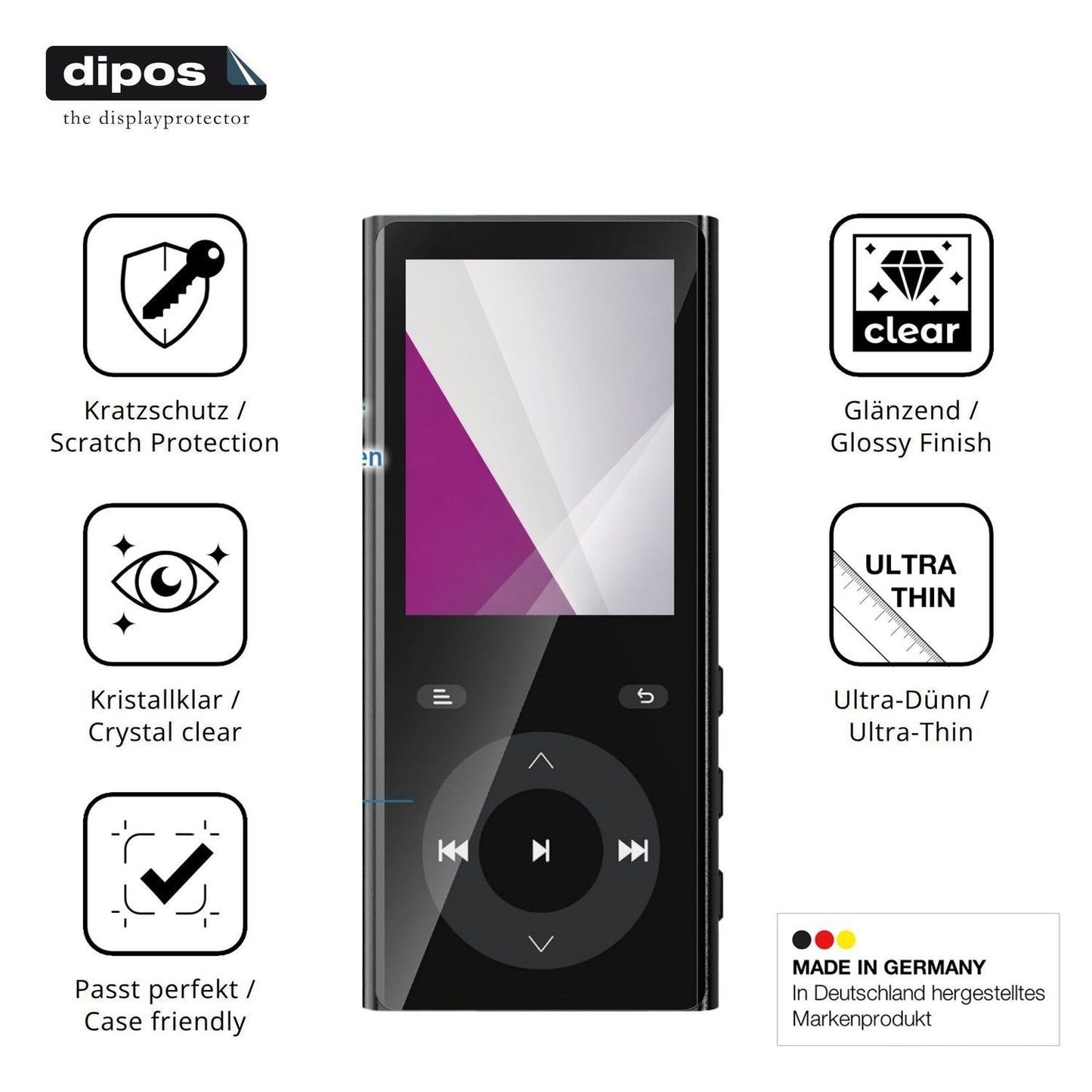 4x Schutzfolie klar für PlayerPure A9 Display-Schu (7)