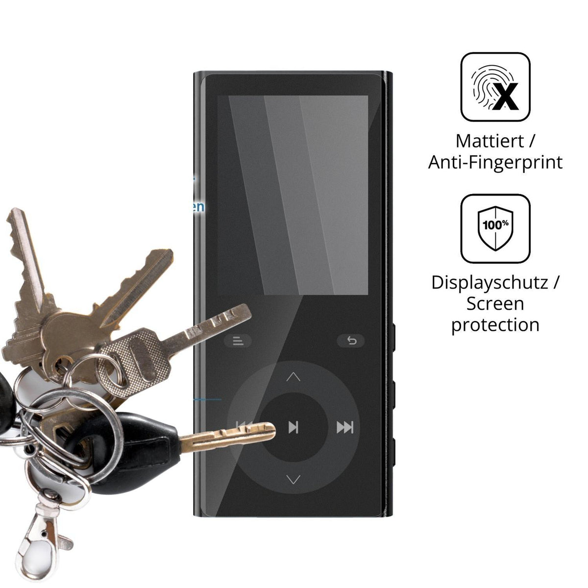 Blickschutzfolie für PlayerPure A9 matt Schutzfoli (3)