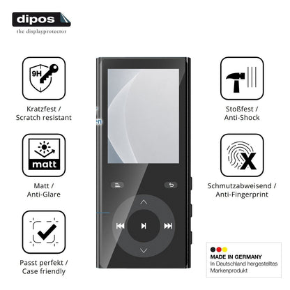 2x 9H Schutzfolie matt für PlayerPure A9 Panzerfol (7)