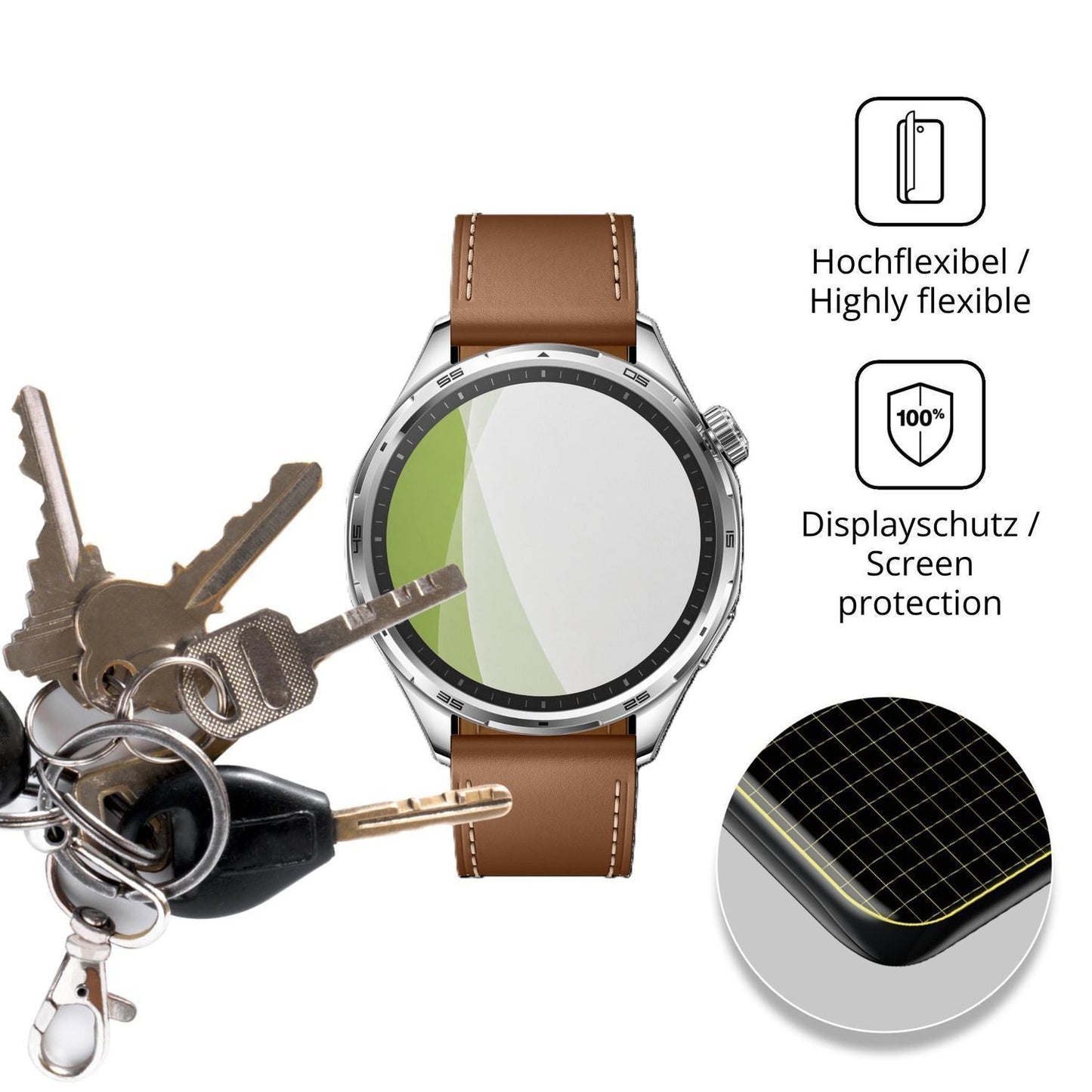 2x Full Cover Schutzfolie matt für Honor Watch 6 (3)