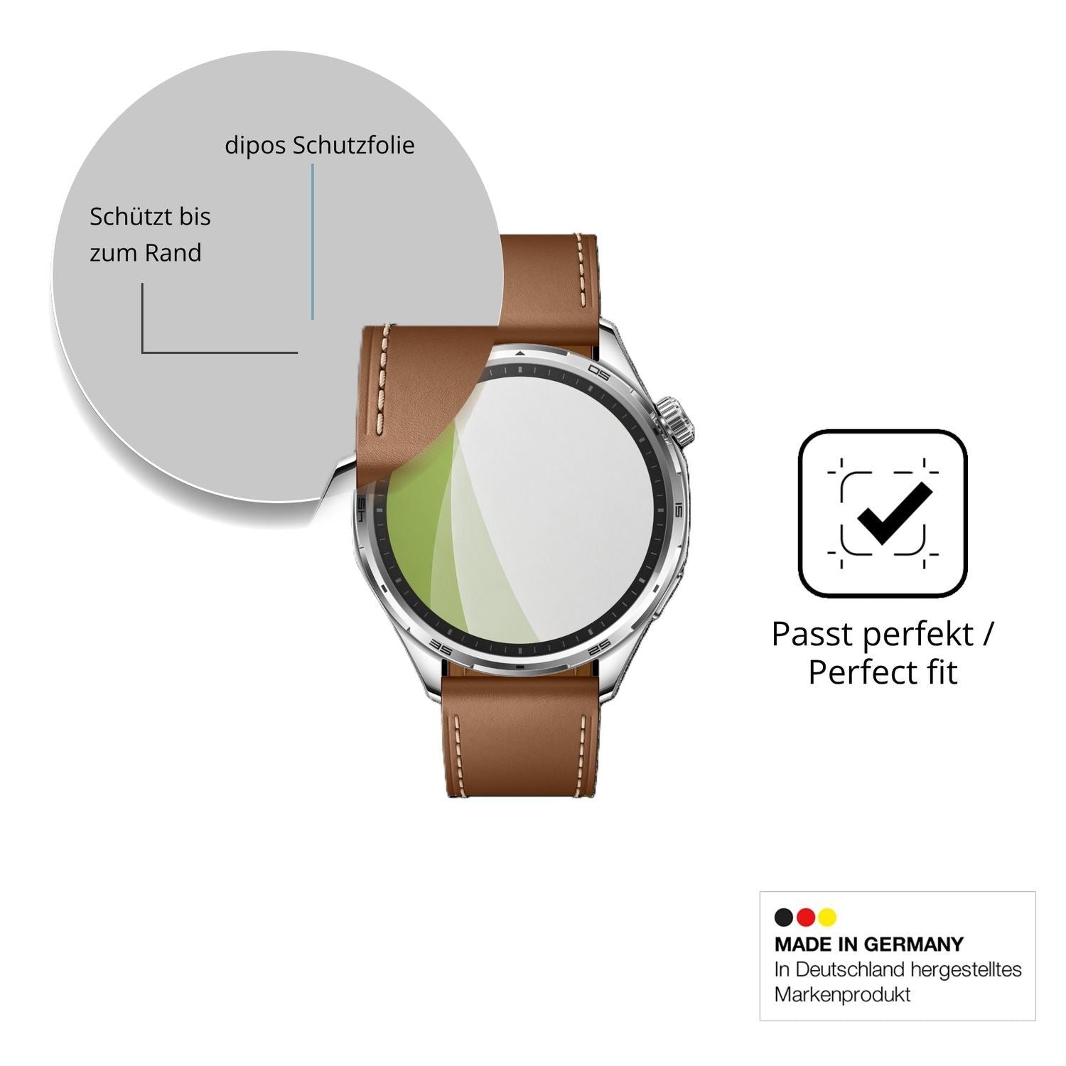 2x Full Cover Schutzfolie matt für Honor Watch 6 (6)