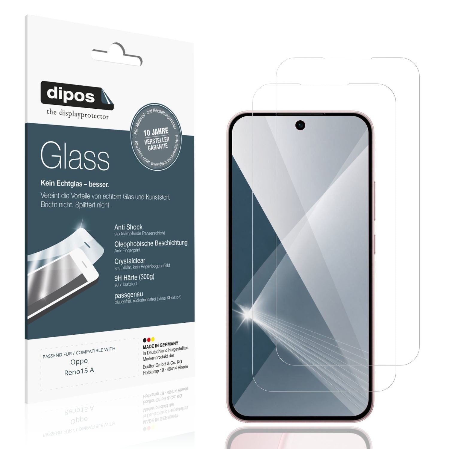 2x 9H Schutzfolie für Oppo Reno15 A Panzerfolie (1)