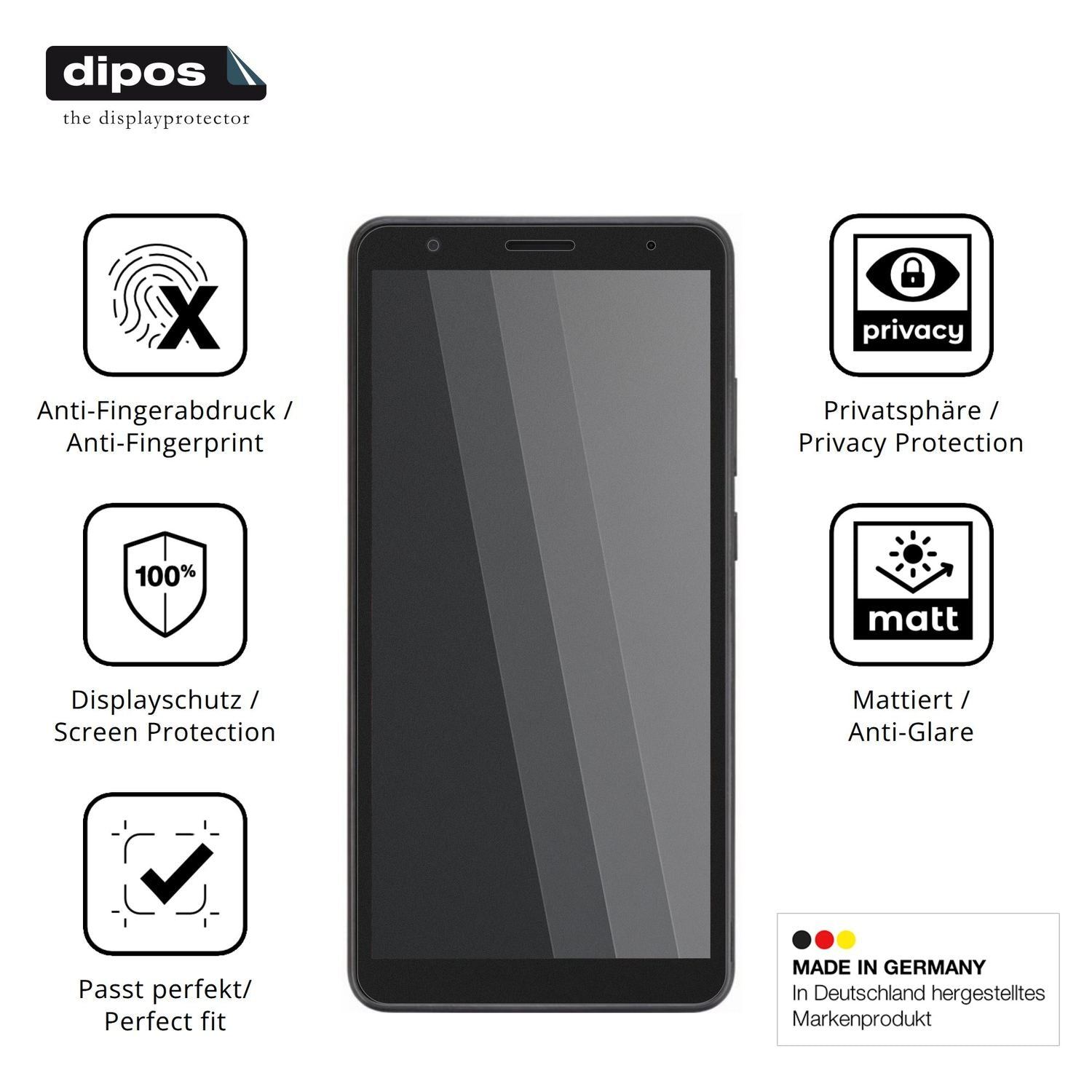 Blickschutzfolie für Telstra T-Essential 2 matt Sc (5)