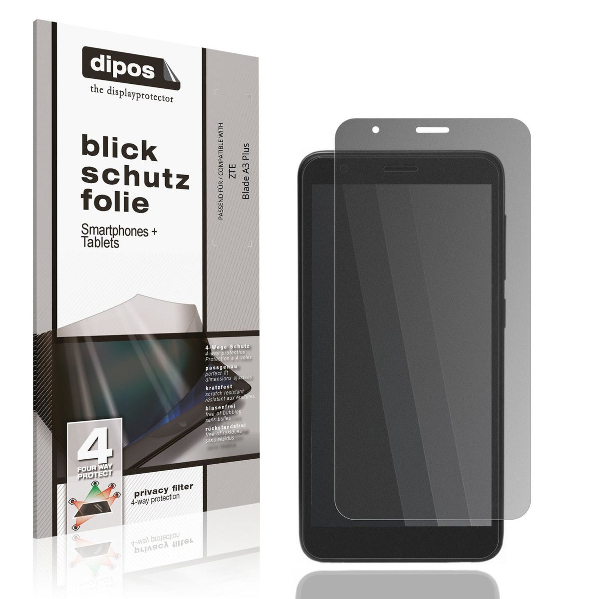 Blickschutzfolie für ZTE Blade A3 Plus matt Schutz (1)