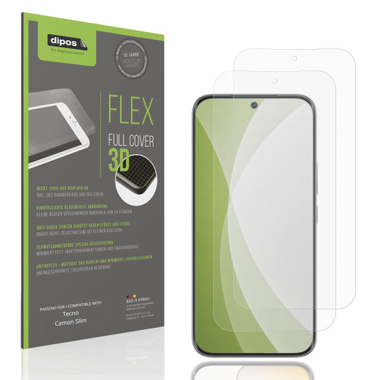 2x Full Cover Schutzfolie matt für Tecno Camon Sli (1)