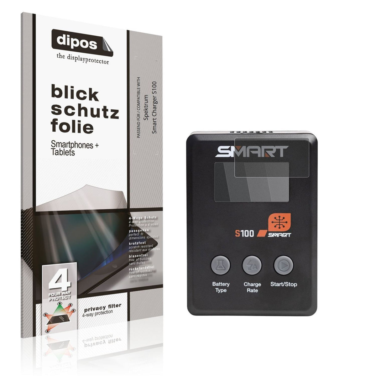 Blickschutzfolie für Spektrum Smart Charger S100 m (1)
