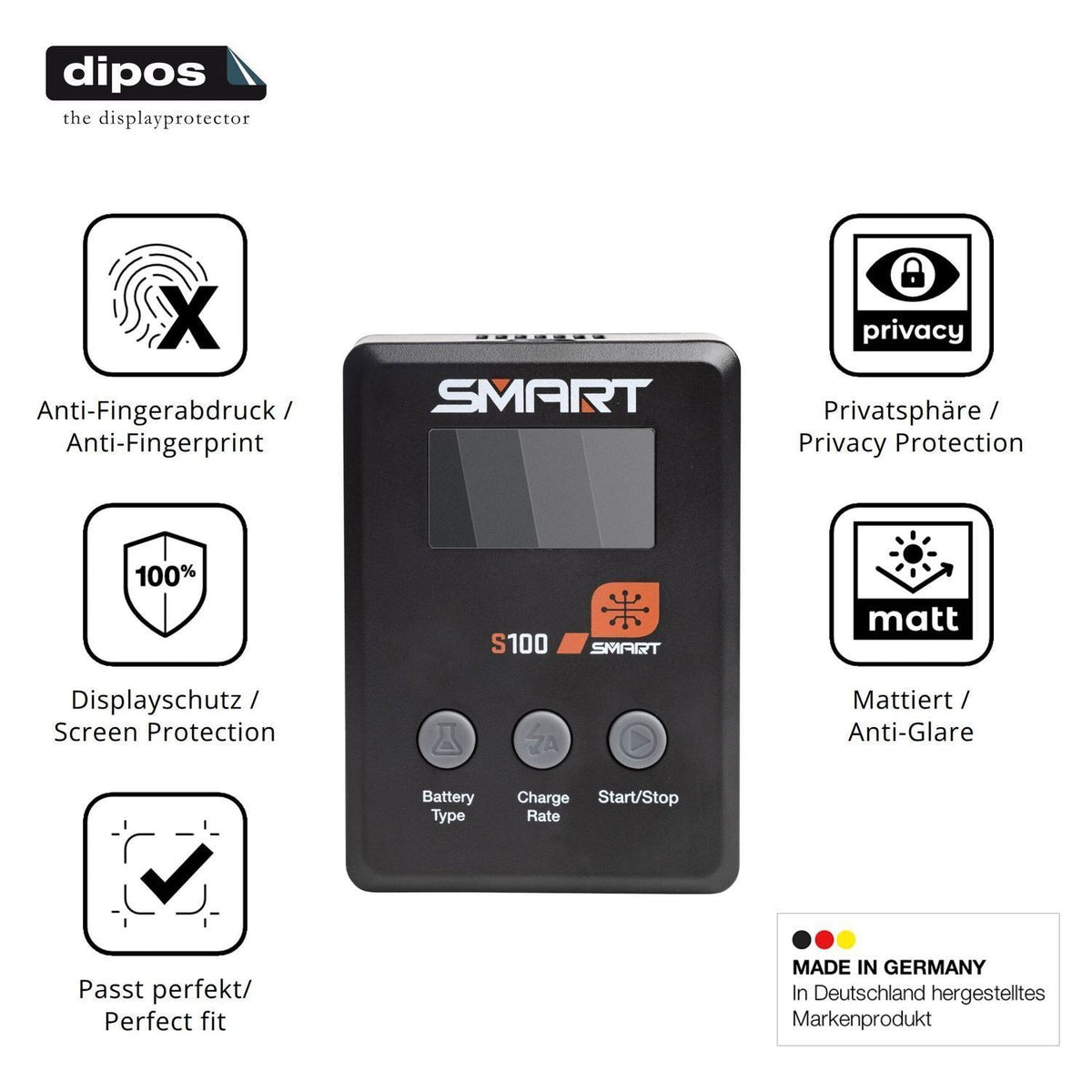 Blickschutzfolie für Spektrum Smart Charger S100 m (5)