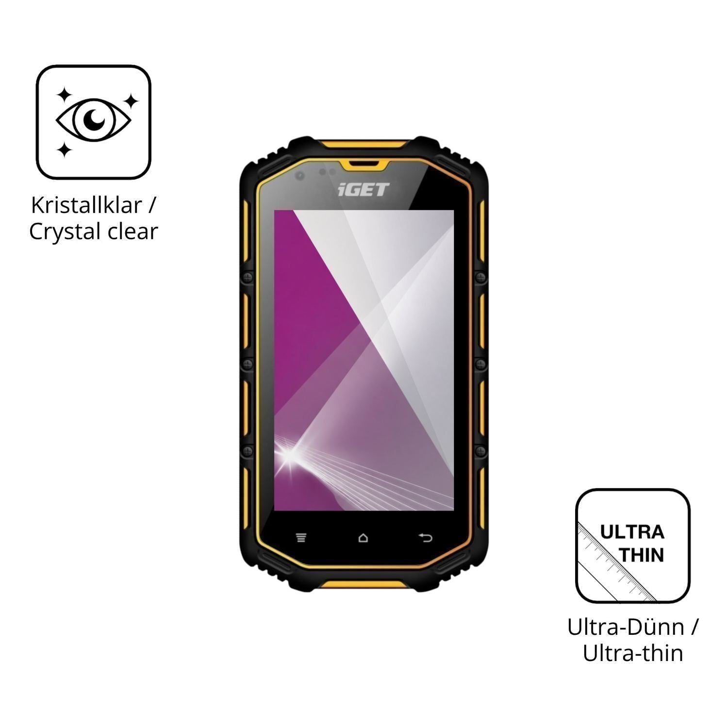 4x Schutzfolie klar für iGET Armor T40 Display-Sch (5)
