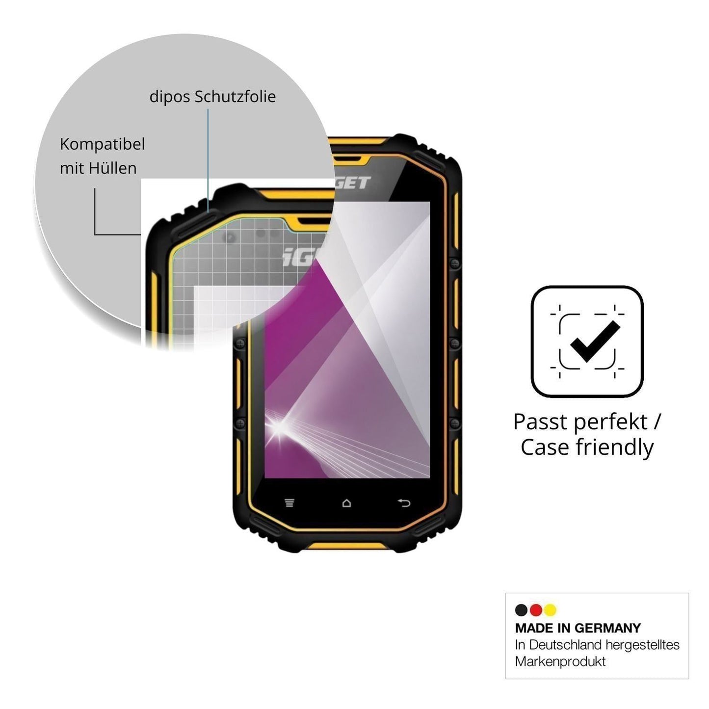 4x Schutzfolie klar für iGET Armor T40 Display-Sch (6)