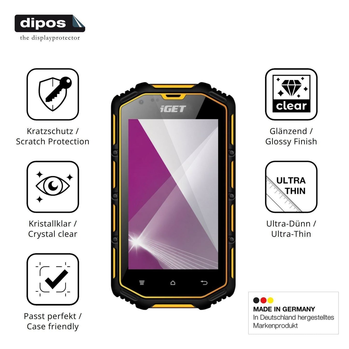 4x Schutzfolie klar für iGET Armor T40 Display-Sch (7)