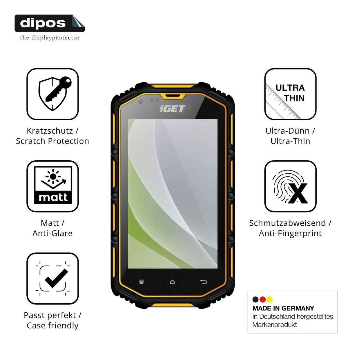 4x Schutzfolie matt für iGET Armor T40 Display-Sch (7)