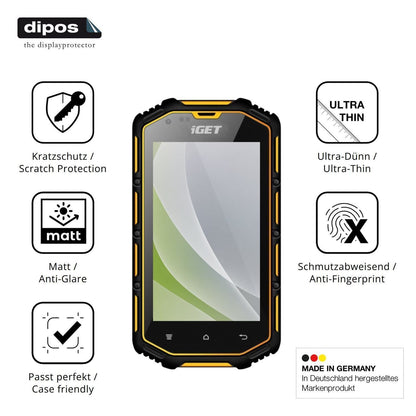 4x Schutzfolie matt für iGET Armor T40 Display-Sch (7)