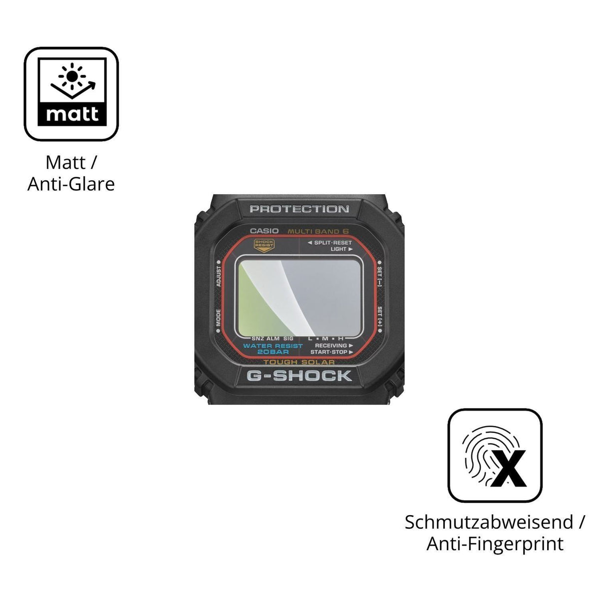 6x Schutzfolie matt für Casio G-Shock GW-M5610U-1C (5)