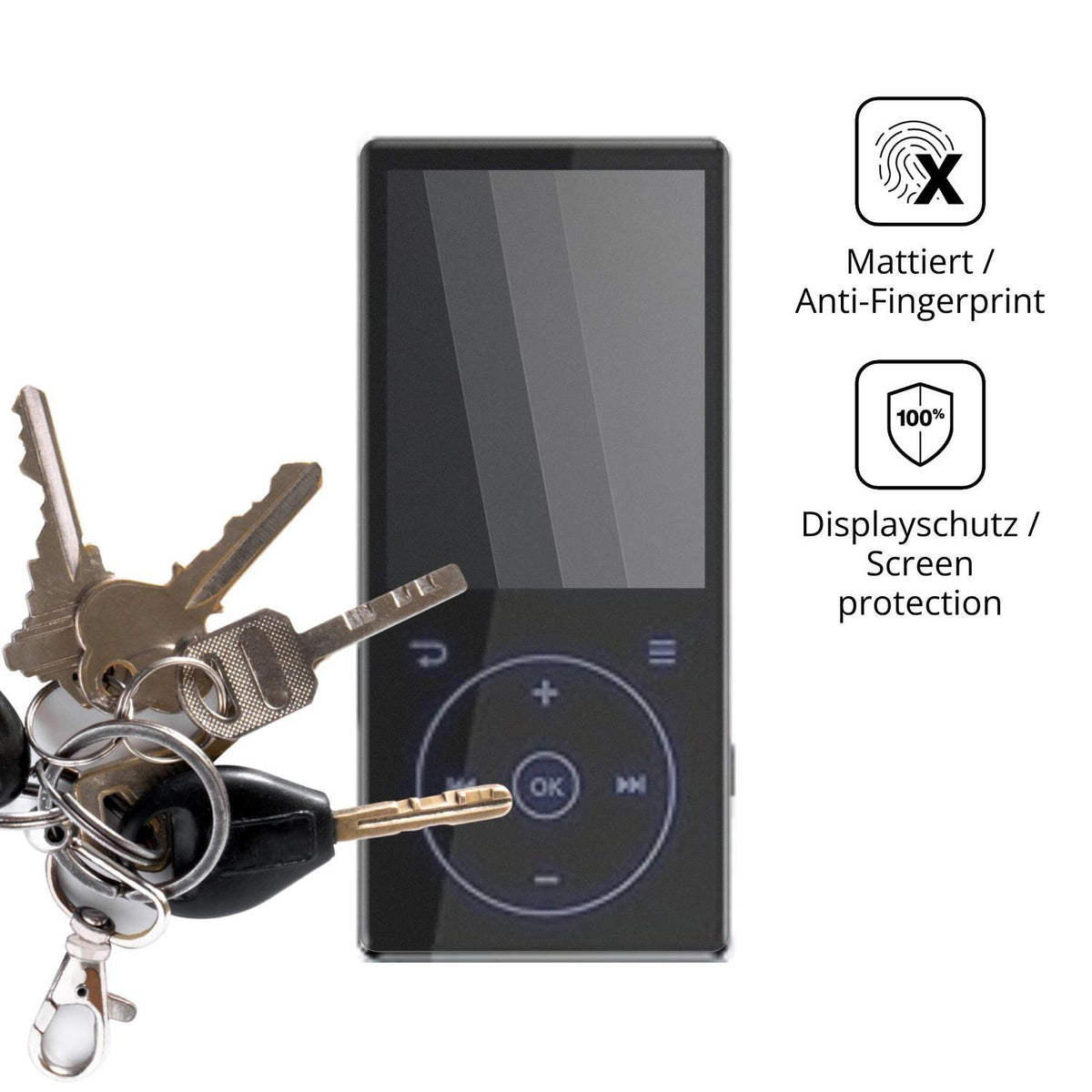 Blickschutzfolie für PlayerPure A3 MP3-Player matt (3)