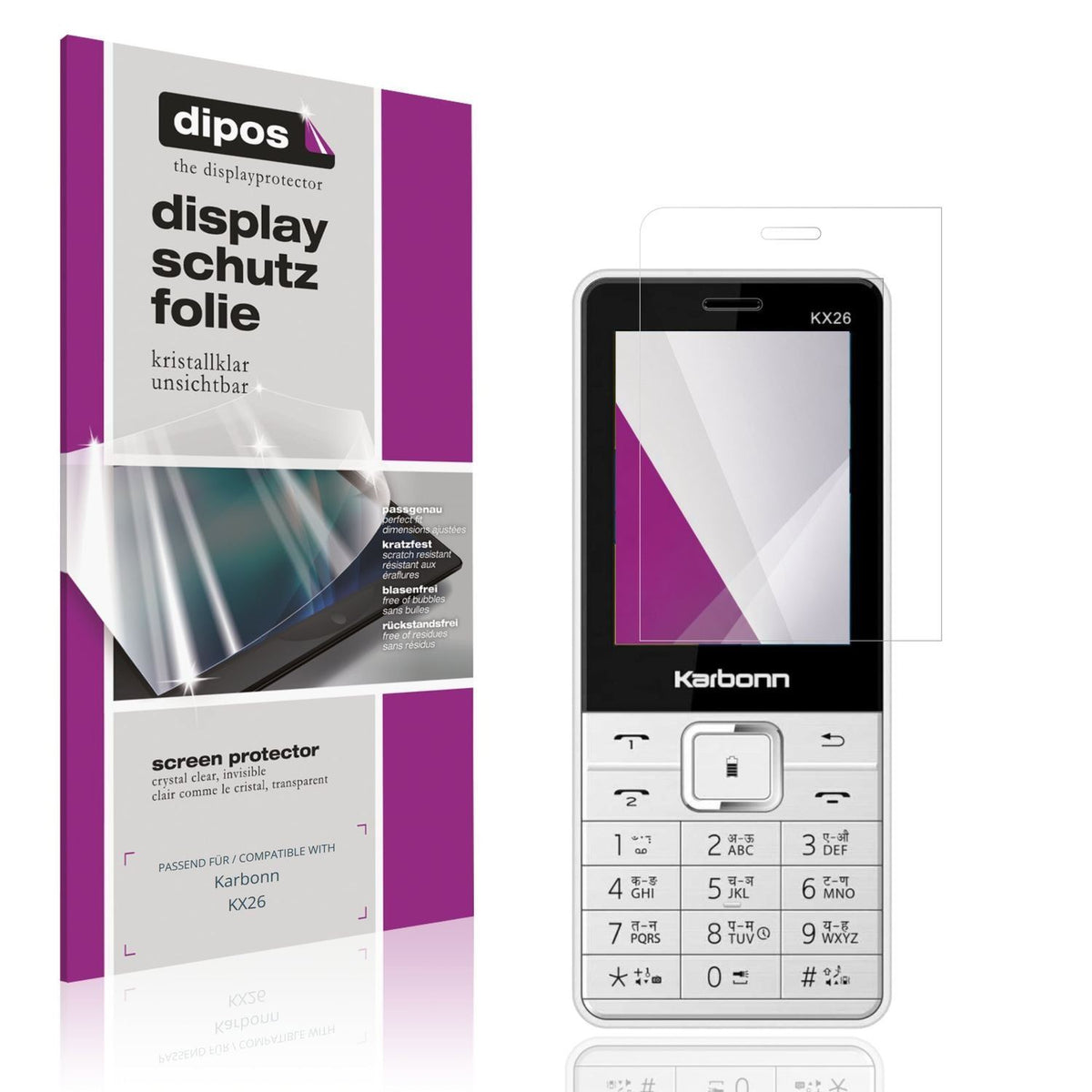 4x Schutzfolie klar für Karbonn KX26 Display-Schut (1)
