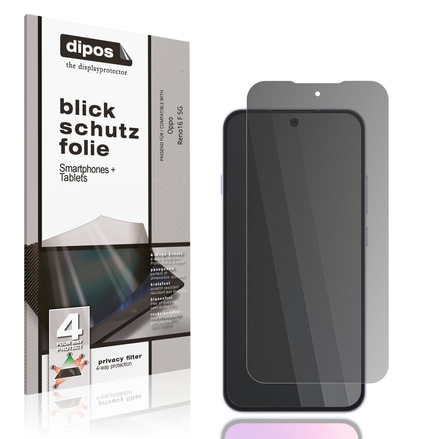 Blickschutzfolie für Oppo Reno16 F 5G matt Schutzf (1)