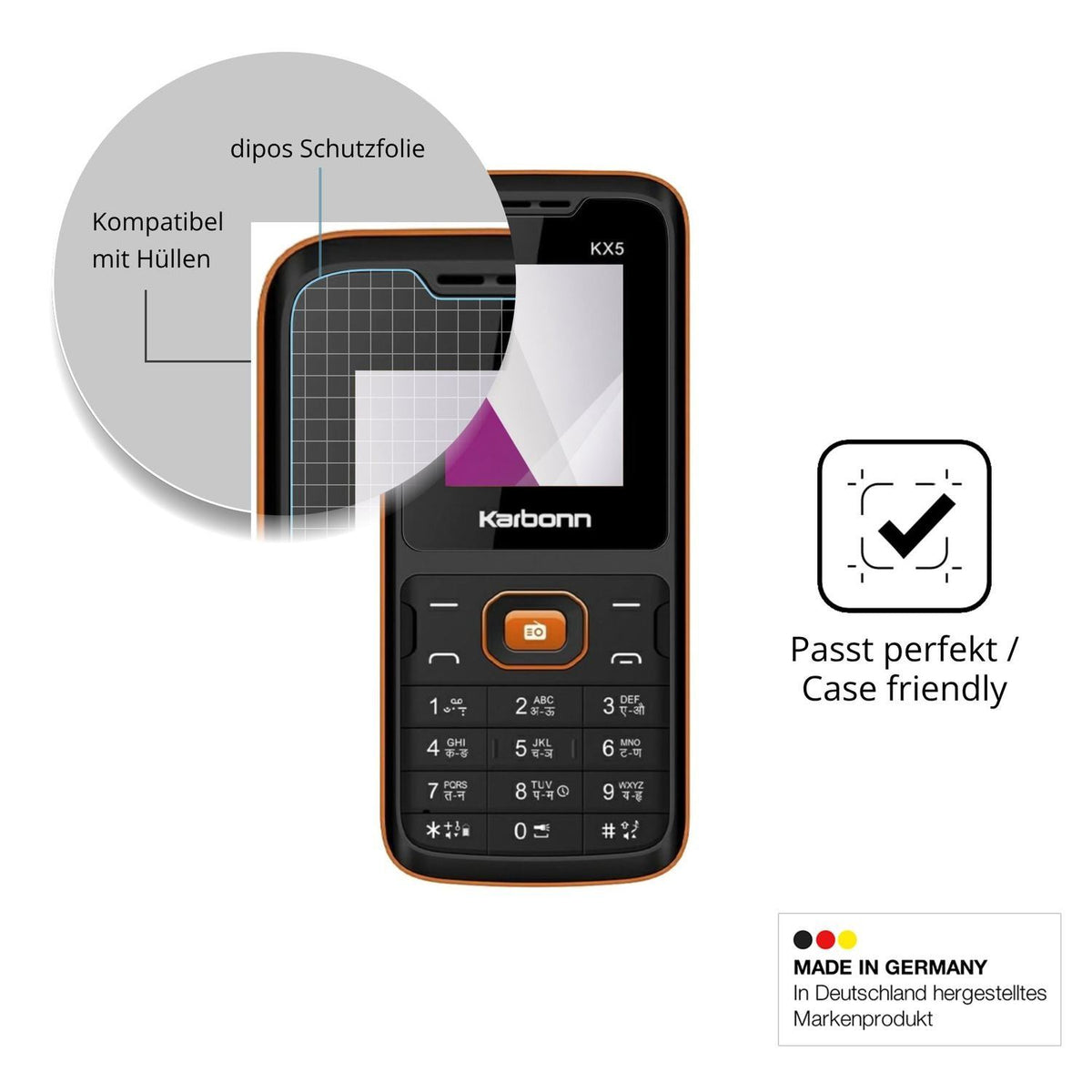 4x Schutzfolie klar für Karbonn KX5 Display-Schutz (6)