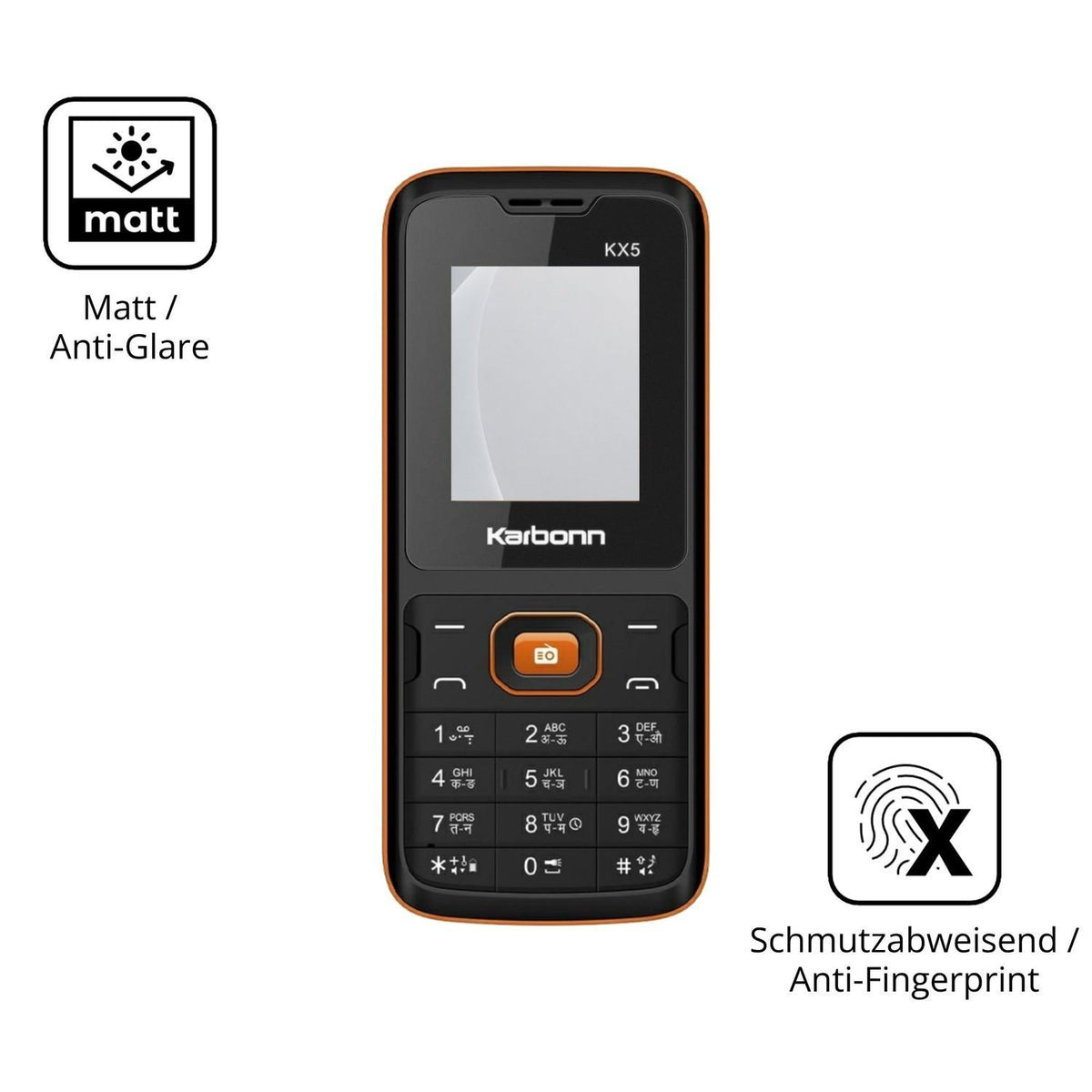 2x 9H Schutzfolie matt für Karbonn KX5 Panzerfolie (5)