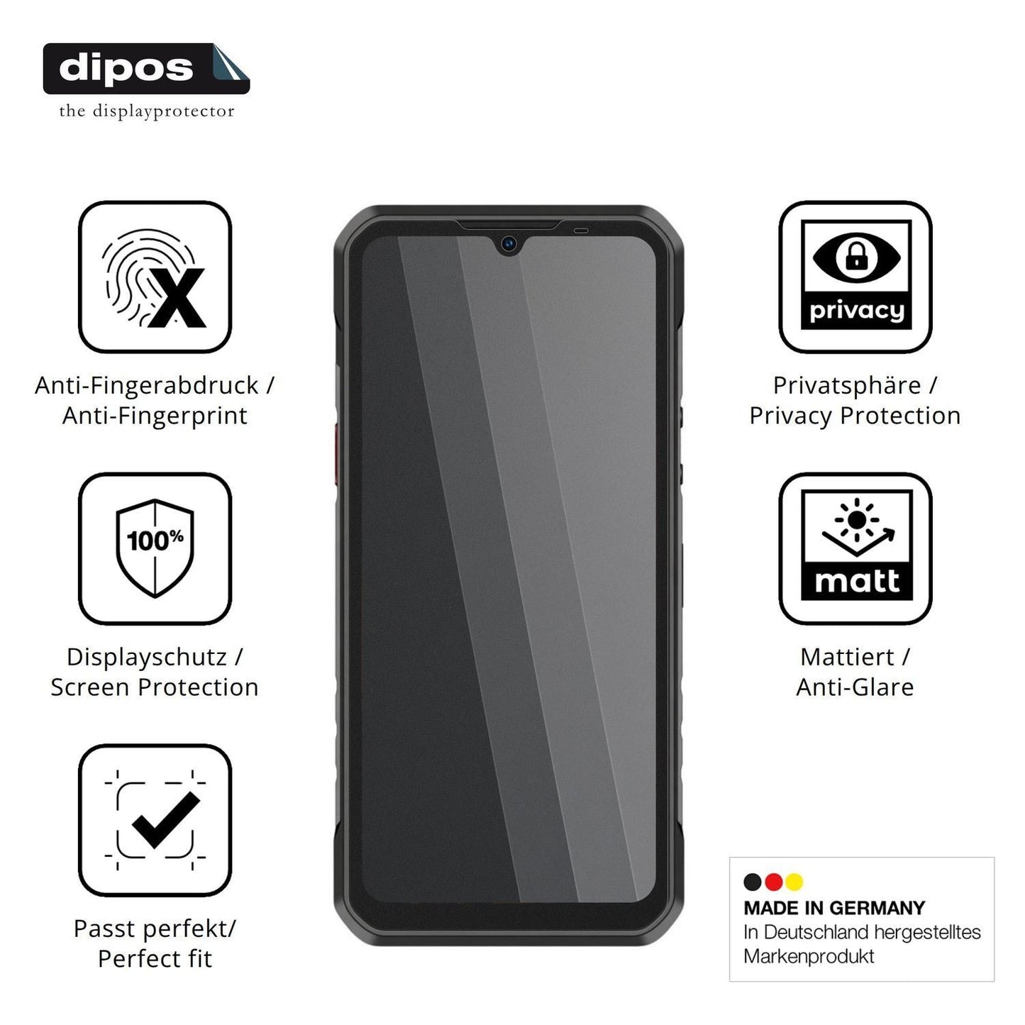 Blickschutzfolie für Oukitel WP68 Air 5G matt Schu (5)