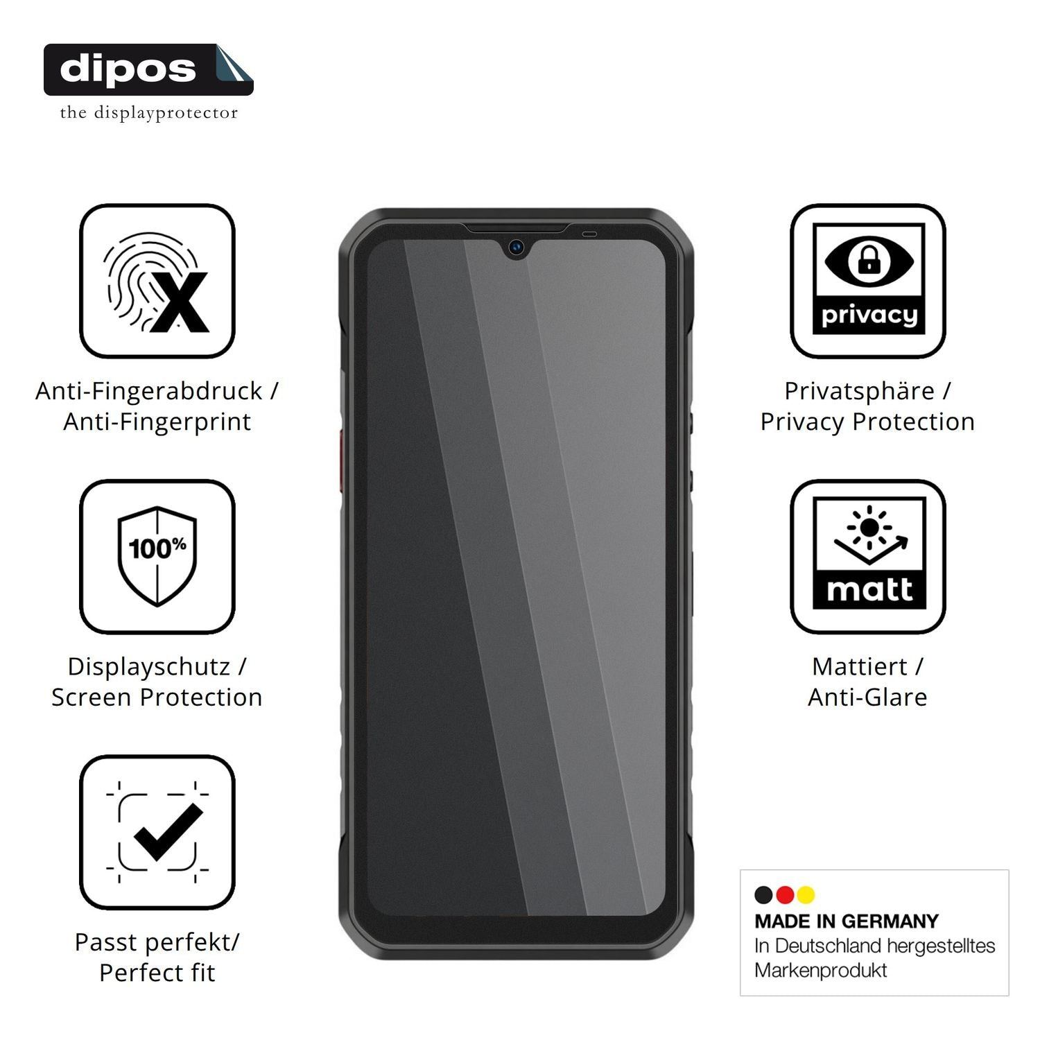 Blickschutzfolie für Oukitel WP68 Air 5G matt Schu (5)