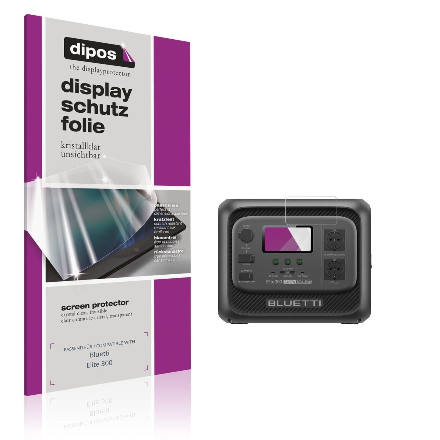 4x Schutzfolie klar für Bluetti Elite 300 Display- (1)