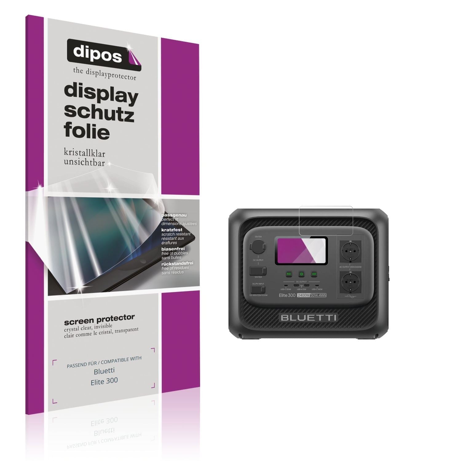 4x Schutzfolie klar für Bluetti Elite 300 Display- (1)
