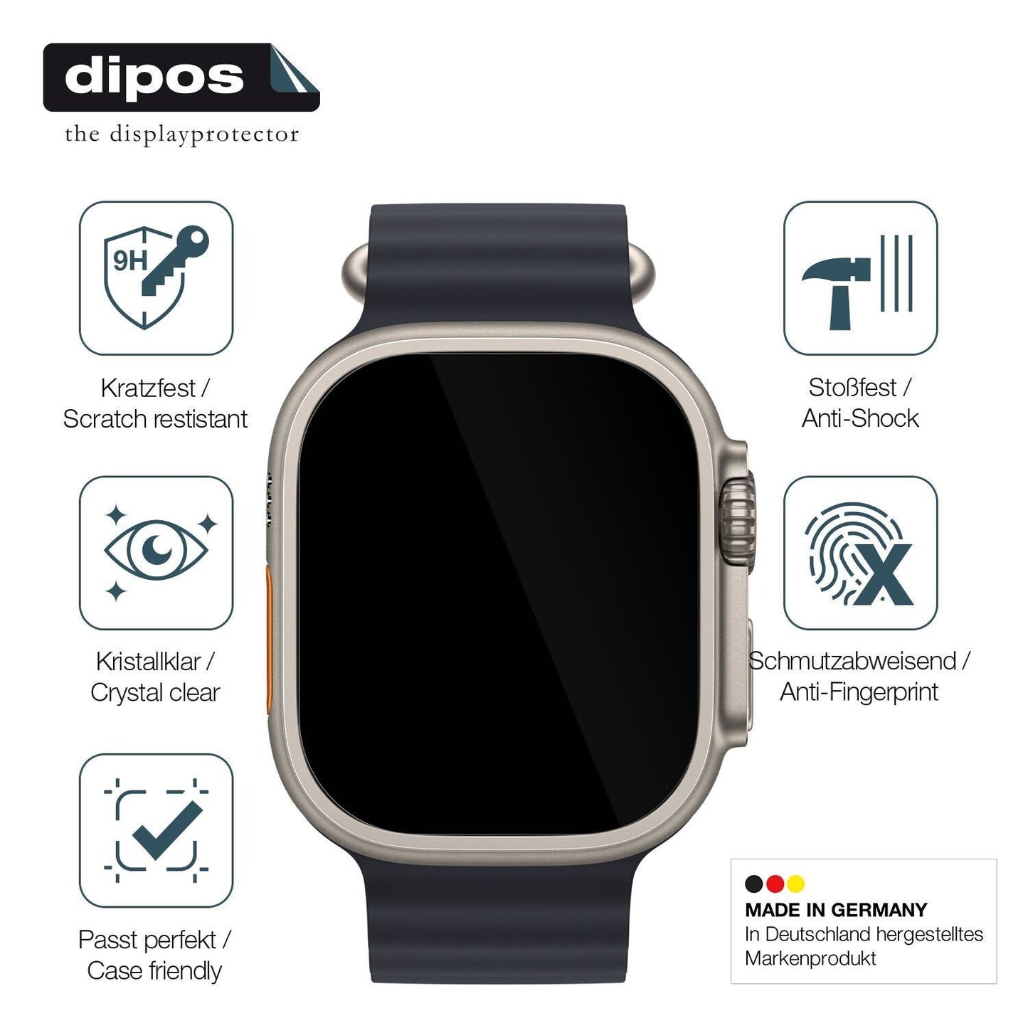 2x 9H Schutzfolie für Apple Watch Ultra Panzerfoli (7)