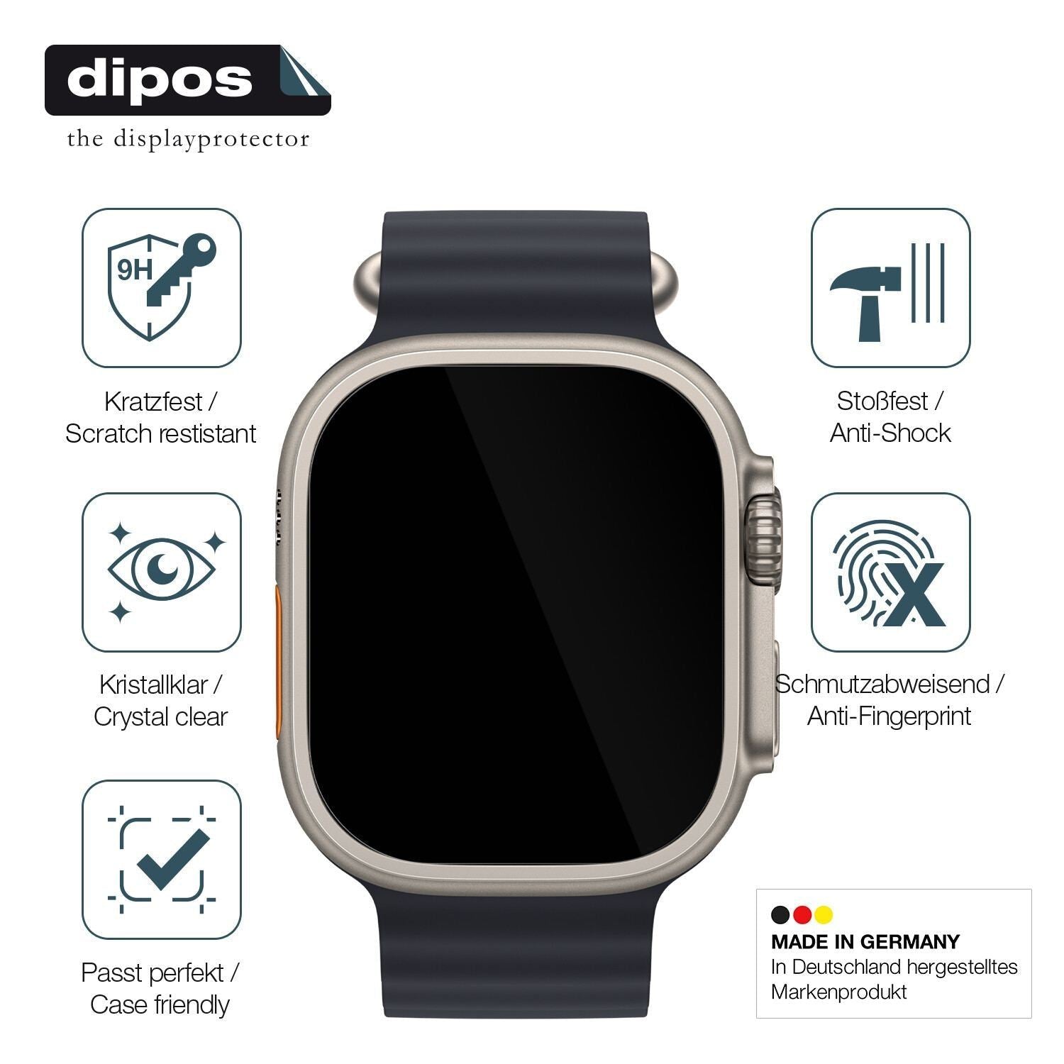 2x 9H Schutzfolie für Apple Watch Ultra Panzerfoli (7)