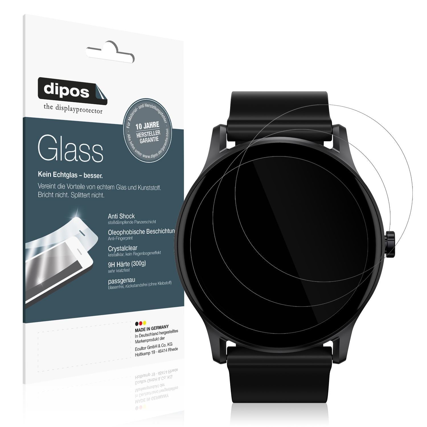 2x 9H Schutzfolie für Haylou GS Smartwatch Panzerf (1)