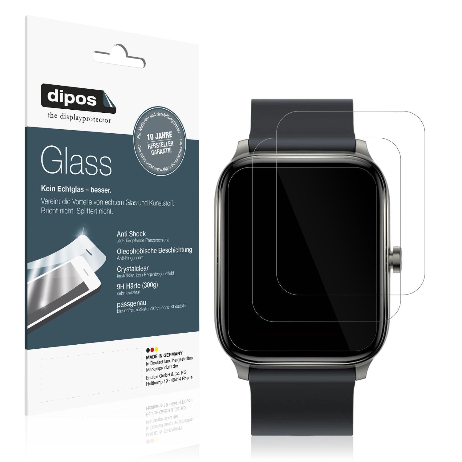 2x 9H Schutzfolie für Haylou GST Smartwatch Panzer (1)