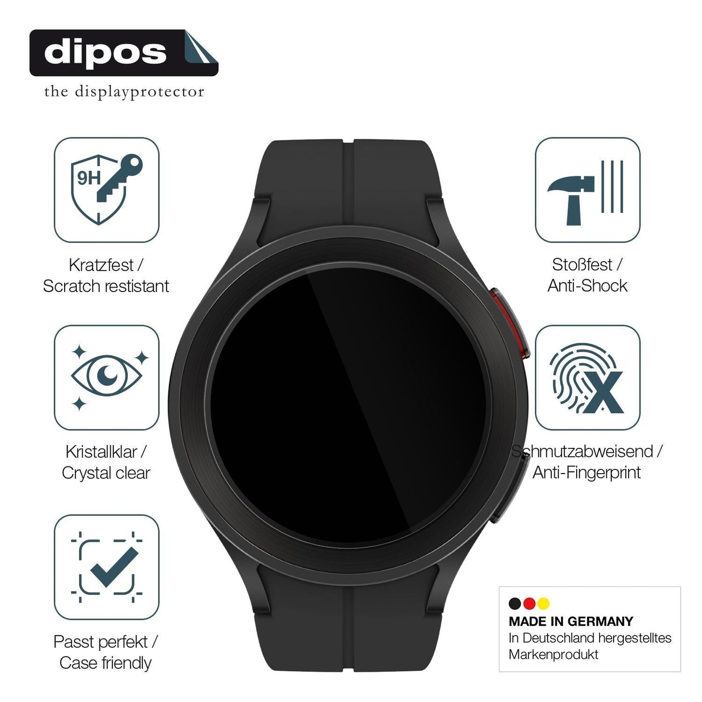 2x 9H Schutzfolie für Samsung Galaxy Watch 5 Pro L (7)