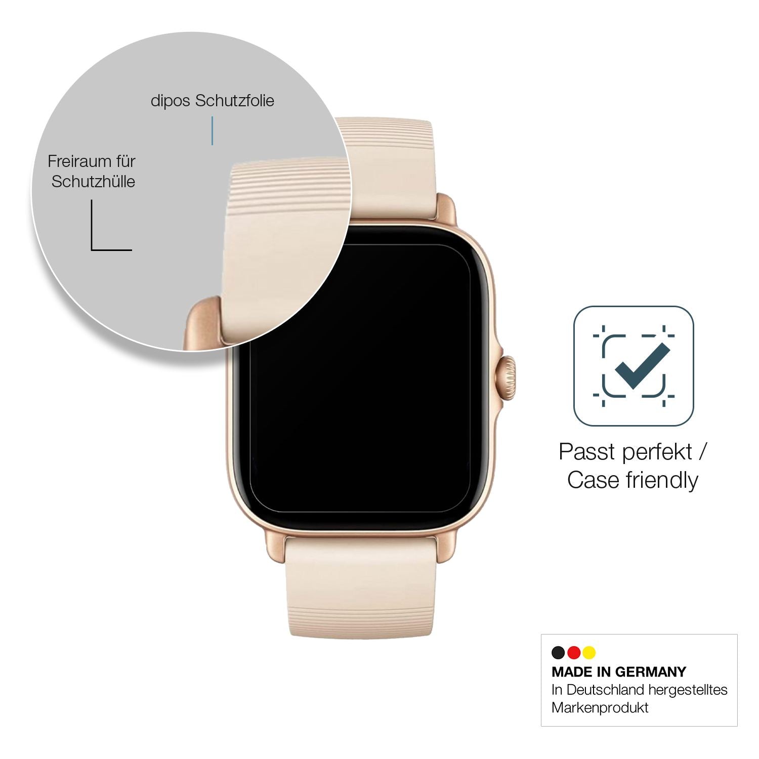 1x 9H Schutzfolie matt für Amazfit GTS 3 Panzerfol (6)