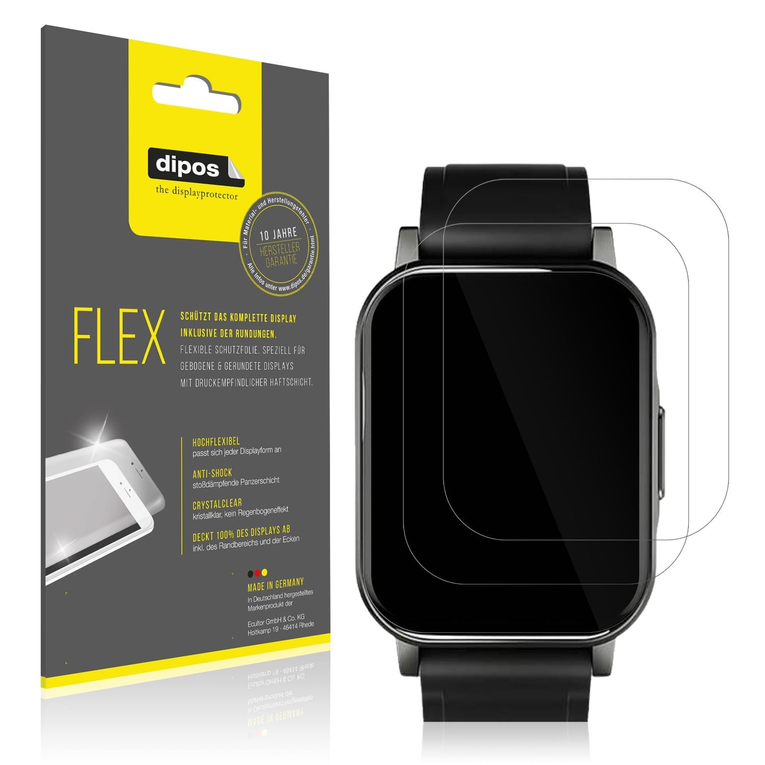 2x 3D Full Cover Schutzfolie für Haylou LS02 watch (1)