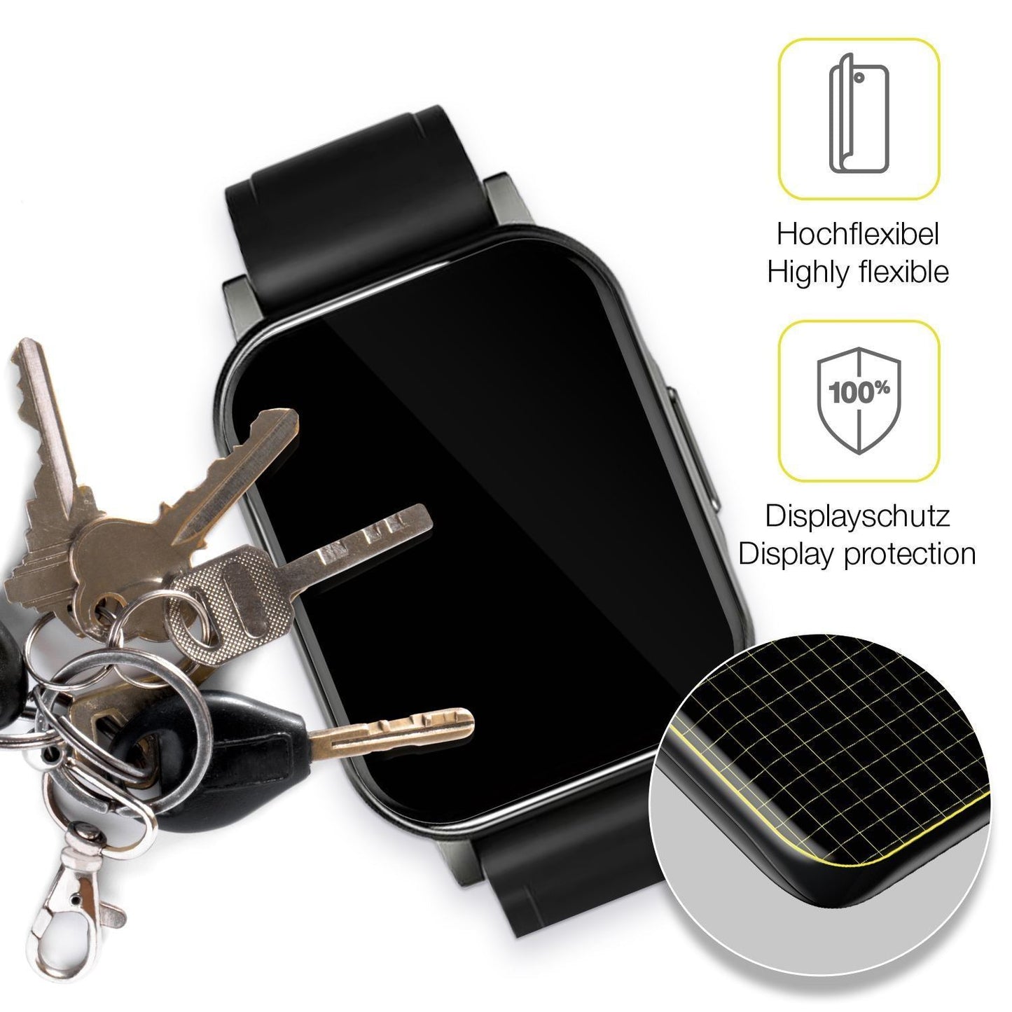 3x 3D Full Cover Schutzfolie für Haylou LS02 watch (3)