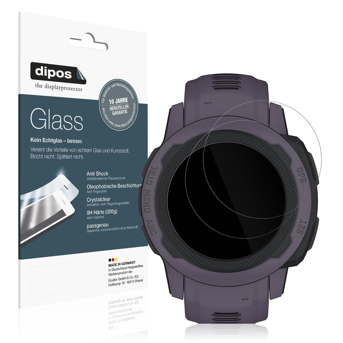 1x 9H Schutzfolie für Garmin Instinct 2S (40mm) Pa (1)
