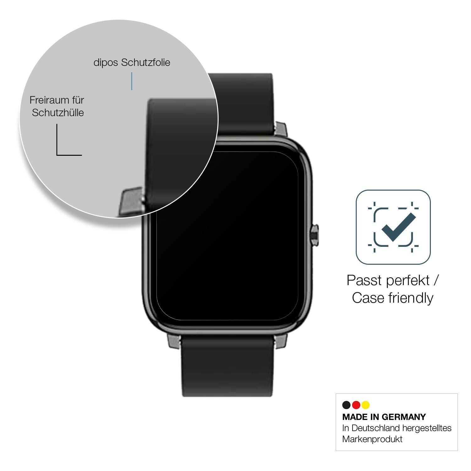 2x 9H Schutzfolie matt für Popglory Smartwatch Pan (6)
