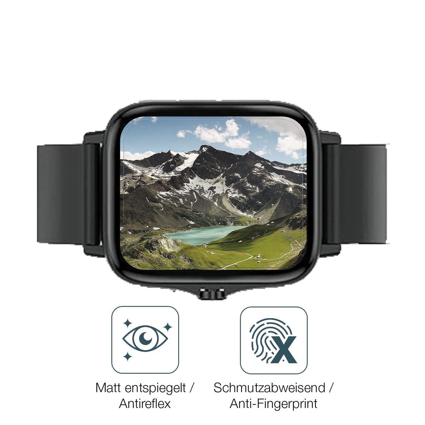 1x 9H Schutzfolie matt für Kaseemi 1,7 Zoll Smartw (5)