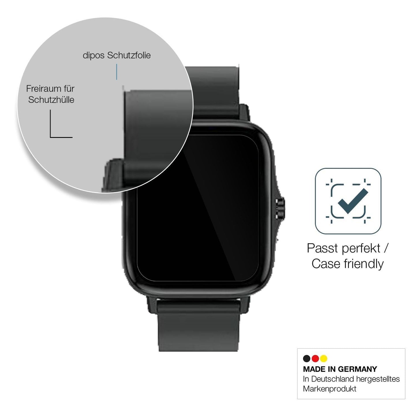 1x 9H Schutzfolie für Kaseemi 1,7 Zoll Smartwatch  (6)