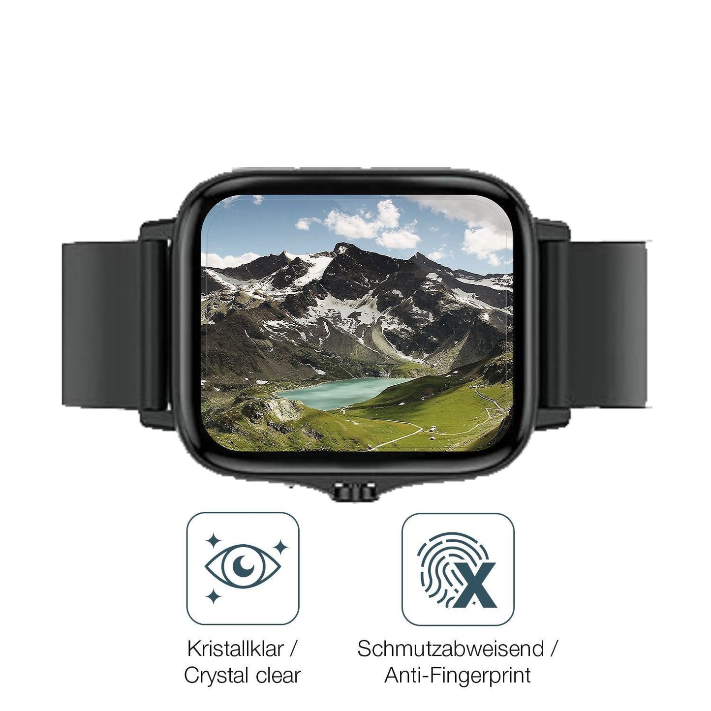 2x 9H Schutzfolie für Kaseemi 1,7 Zoll Smartwatch  (5)