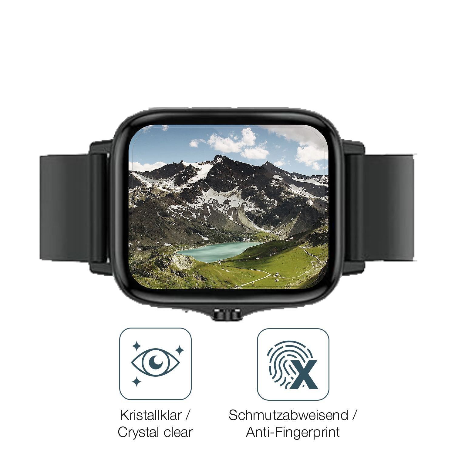 2x 9H Schutzfolie für Kaseemi 1,7 Zoll Smartwatch  (5)