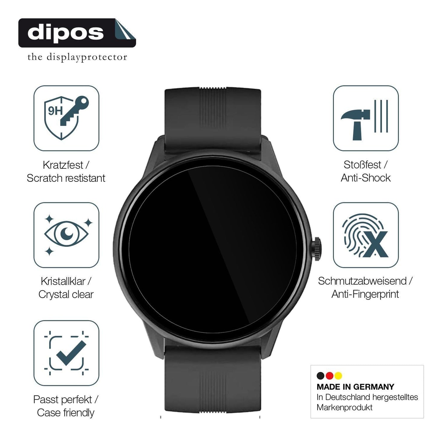 1x 9H Schutzfolie für Lytimes 1,3 Zoll Smartwatch  (7)