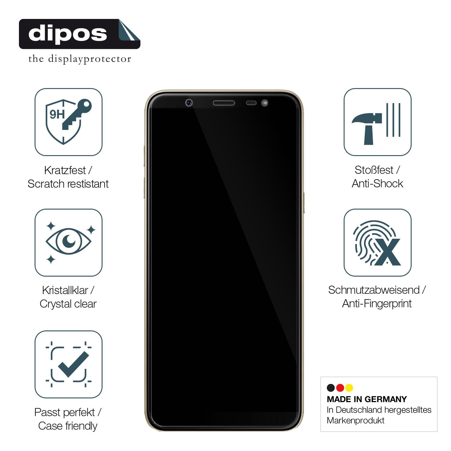 1x 9H Schutzfolie für Samsung Galaxy J8 Panzerfoli (7)