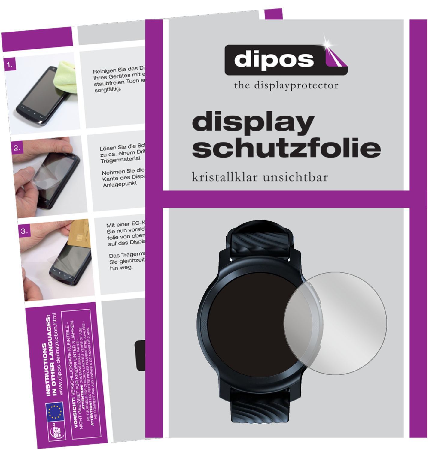6x Schutzfolie klar für Motorola Moto Watch 100 Di (1)